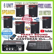 Sound Package For Cafe, Restaurant, Mosque 6-point Speaker Amp Bluetooth Smart Tv