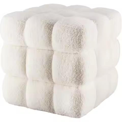 White Square Ottoman 17''3 Cube Pou Installed,no Vacuum,Sturdy Wooden e,acity 330 lbs,ern Soa Stool 