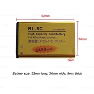 BL-5C Battery 3.7V Rechargeable Li-Ion Batteries BL5C 2450mAh for Nokia 2600 1100 1110 1112 2610 623