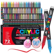72 Colors Acrylic Paint Pens for Rock Painting Acrylic Paint Markers for Glass Wood Stone Ceramics F