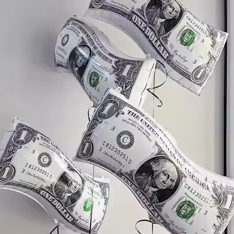 4pcs Money Banknote Foil Helium Balloons Counterfeit Reusable Dollar Balloons for Birthday Decoratio