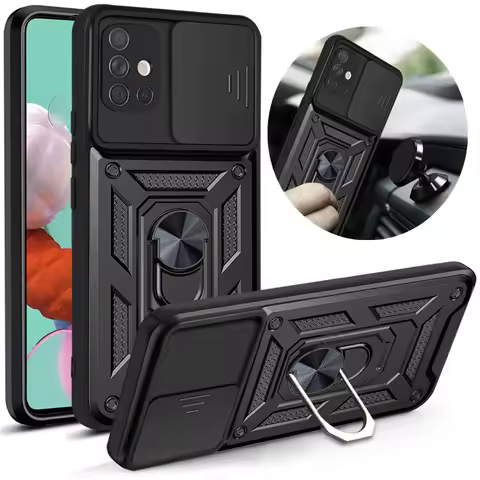 Armor Shockproof Case For Samsung Galaxy A11 A31 A51 A71 M11 M51 A21s Car Magnetic Ring Stand Push P