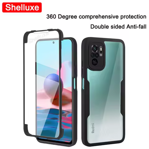 360 Full Body Front+Back Clear Case Shelluxe For Xiaomi Redmi Note 10S 10T 10 Pro Max Note10 Note10S
