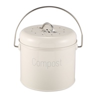 () Compost Bin 3L - Stainless Steel Kitchen Compost Bin - Kitchen Composter for Food Waste - Coal Filter