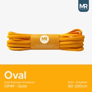 MR Shoelaces OP49 Gold (Gold) 5mm Oval Polyester Shoelaces - Strap Length 80cm 90cm 100cm 120cm 130c