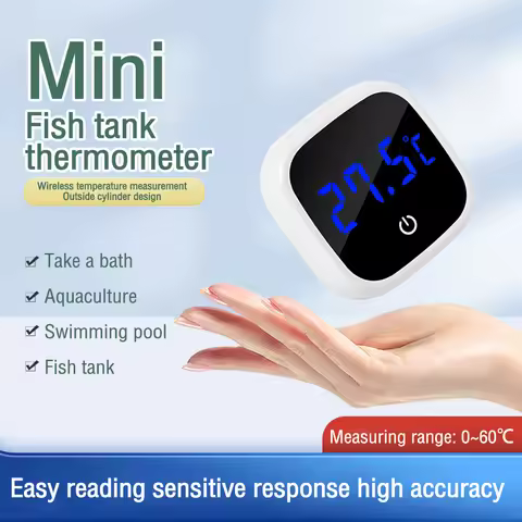 Aquarium Self-Adhesive Thermometer LCD Digital Aquarium Mini Thermometer Large Display Fish Tank The