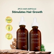 Lab On Hair 2Pcs HairFall Control Ampoule - Reduces Hair Loss Rambut Rontok with PDO and Ginger