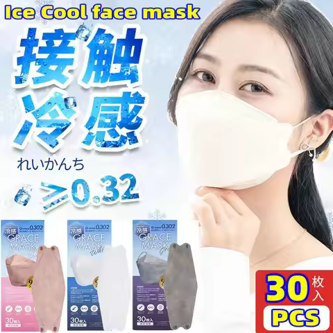 Japanese 3D Ice Silk Cool face mask with Four Layers of Independent Packaging Summer Coolness KN95 b