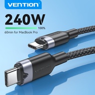 Vention 240W 5A Type C Cable USB A To Type C Fast Charging  PD Aluminum Alloy & Nylon Braided Design