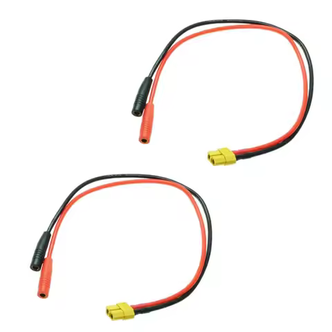 2Pcs XT60 Female Plug to 4.0mm Female Banana Connector Adapter Charge Cable Lead Wire 14awg 20cm/30c