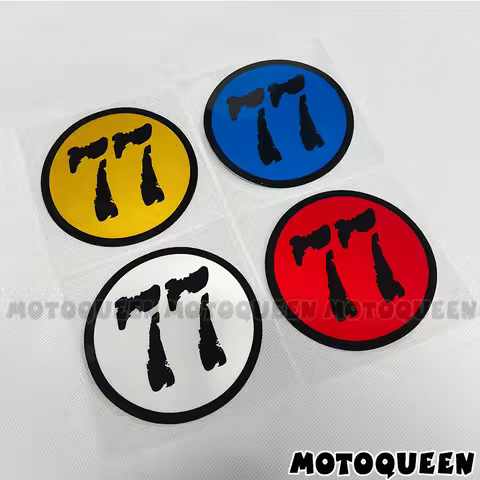 Motorcycle Number Stickers 11 22 33 44 55 66 77 88 99 Round Decals For Cafe Racer Bike Car Tank Pad 