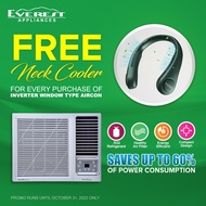 ┅☁✽EVEREST INVERTER AIRCON FULL DC WINDOW TYPE with remote control 1.0 HP - ETIV10CFWD/G