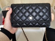 Chanel Wallet on Chain 黑色荔枝紋 woc