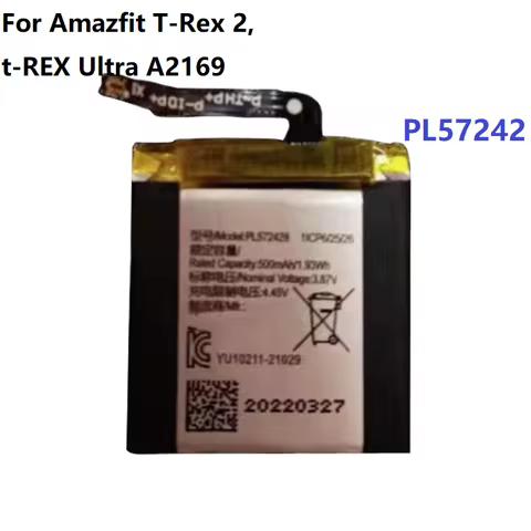 500mAh PL572428 Smart Watch Battery for Amazfit T-Rex 2, t-REX Ultra A2169