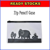 Cartoon Clear Plastic Zip Envelope File Bag Pencil Pen Case Document Bag