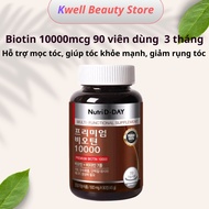 Viên Uống Biotin 10000 Hỗ Trợ Mọc Tóc & Collagen Phân Tử Thấp Nutri D-DAY