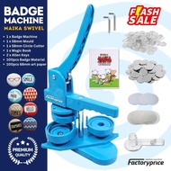Button Badge Machine | Maika Swivel Blue | 7 in 1 Package Deal | 44mm/ 58mm Mould Selection | Factor