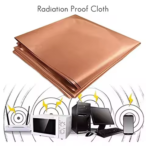 Golden Faraday Fabric RFID Shielding Block WiFi/RF Anti-Radiation Conductive Magnetic Copper EMF Pro