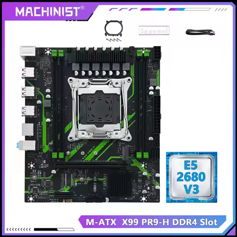 MACHINIST X99 Motherboard Xeon E5 2680 V3 LGA 2011-3 CPU 32GB DDR4 Memory RAM NVME/SATA M.2 PR9-H US