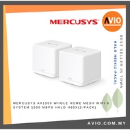 MERCUSYS AX1500 Whole Home Mesh WiFi 6 System 1500 Mbps Halo H60X(2-pack)