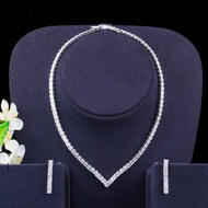 SEQUITO Luxury Gold Gold สีงานแต่งงานชุดเครื่องประดับ Paved AAA Cubic สร้อยคอพร้อยจี้เพชรรัสเซียสร้อ