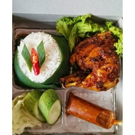 Paket Nasi Box Nasi Kotak Menu Bervariasi Ayam Bakar, Kremes, Geprek, Cabe Ijo, Lada Hitam (15Box)