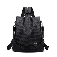 Anti-theft Backpack Female Bag 2023 New Style European American Style Large Capacity Ladies Backpack pu Soft Leather Travel Anti-theft Backpack
