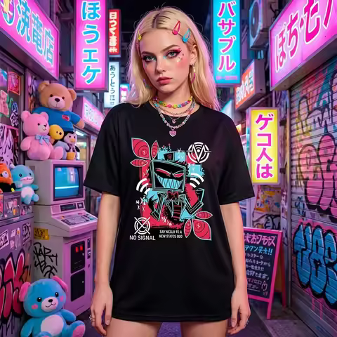 Hazbin Hotel Vox 3D Printed T-Shirt Men's And Women's Harajuku Style Short-Sleeve Clothing Y2K Stree
