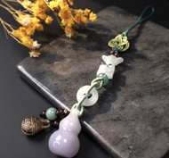 【福祿】紫羅蘭翡翠葫蘆編織吊飾 | 天然緬甸玉翡翠A貨 | 送禮