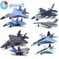 GLENES Fighter Aircraft Toy, Diecast F16 F22 F35 Aviao Plane Model, Cake Topper with Light Sound Sim