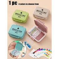 Wheat Straw Pill Box, 3 Grids Pill Case With "Medicine", Sealed Pill Box,Portable Pill Box, Separate