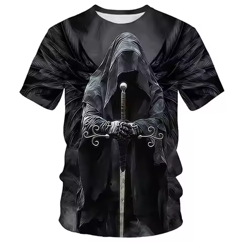 Skull 3D T-shirt for Men Fashion Hip Hop O-Neck Short Sleeve Shirt Harajuku Men's T-shirt Oversized 