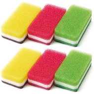 Duskin Official – Kitchen Sponge Hard Type, Set of 6 (Cute Color Set)
