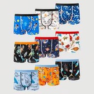 9ชิ้น/แพ็ค Young BoyMulticolor รถสปอร์ต, ไดโนเสาร์, Space Graphic Basic Boxer Briefs