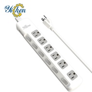 [YiChen] 7 Cut 6 Seats 3P Safety Extension Cord | YI-376A Series