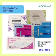 Disposable Syringe Picagari 1ml 3ml 5ml 10ml 20ml 50ml 60ml Slip Lock 医用针筒 CIRINGE PRIMES UNIGLOVES 