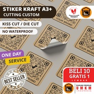Termurah Cetak Stiker Label KRAFT A3+ & KISS CUT Sesuai Pola / Cetak Label Kemasan Stiker Kraft