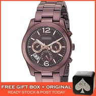[ORIGINAL] [F BRAND] Women's Perfect Boyfriend Wine Tone Multi Function Dual Time Watch ES4110