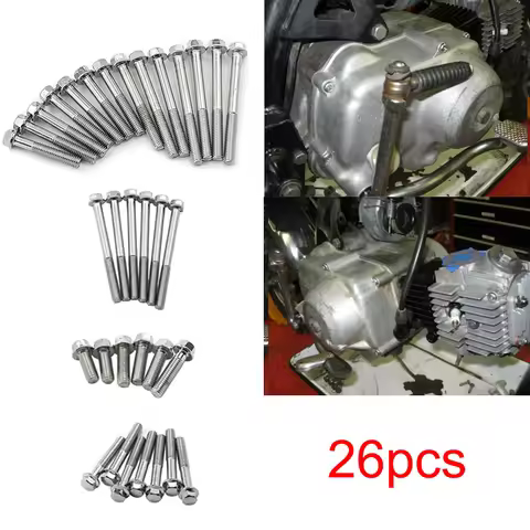 26Pcs Engine Side Cover Case repair Screws Bolts Nuts Screws For HONDA Z50 CT70 SL70 XL70 Z50R CL70 