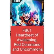 [Jap] Red Commons and Uncommons from Dragon Ball Super FB01 Heartbeat of Awakening Booster Box