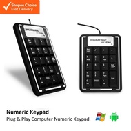 USB Wired Numeric Keypad 19 Keys | Portable Number Pad with Unique Buttons | Easy Setup & Use