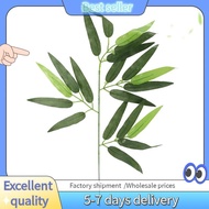E7G-50 PCS Artificial  Leaves Fake Green Plants Greenery Leaves for Home Hotel  Party Decoration
