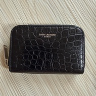少用 95新 購於華泰 聖羅蘭零錢包 YSL 經典鱷魚壓紋錢包 附盒子袋子