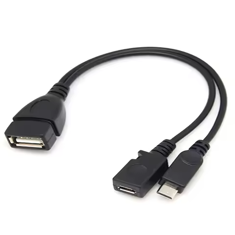 2 in 1 OTG USB To Micro Host Power Y Splitter Micro USB Adapter To Micro 5 Pin Male Female Cable for