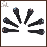 YELGIRL ​6Pcs ​Ebony Bridge Pins, Abalone Shell​ ​Ebony ​Guitar Bridge Pin, Durable ​Replacement Par