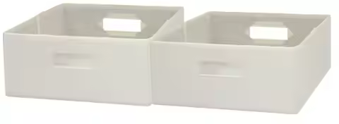 Better Homes & Gardens Half-Size Fabric Storage Bin, 2 Pack, Ivory