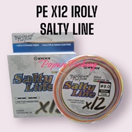 PE Iroly SALTY LINE X12 300meter multicolor Fishing LINE