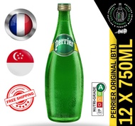 PERRIER ORIGINAL Sparkling Mineral Water 750ML X 12 (GLASS) - FREE DELIVERY within 3 working days!