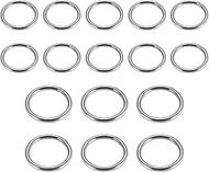 QUARKZMAN 40 x 4 mm and 50 x 5 mm 201 stainless steel O-rings, welded round rings, total 16 pieces