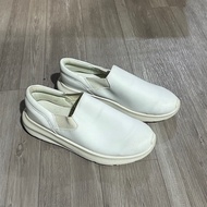 Women's Plain Nurse Shoes, Cleanroom Doctor Nurse Shoes Smooth White Laceless Flat Sole, YAMI Genuin